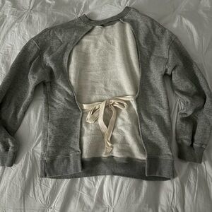 Callypgian Open Back Grey Crew New Sweater